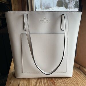 kate spade Saffiano Tote, White with Light pink / mauve  lining